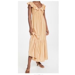 OPT romantic Jay tiered maxi dress in nude XS